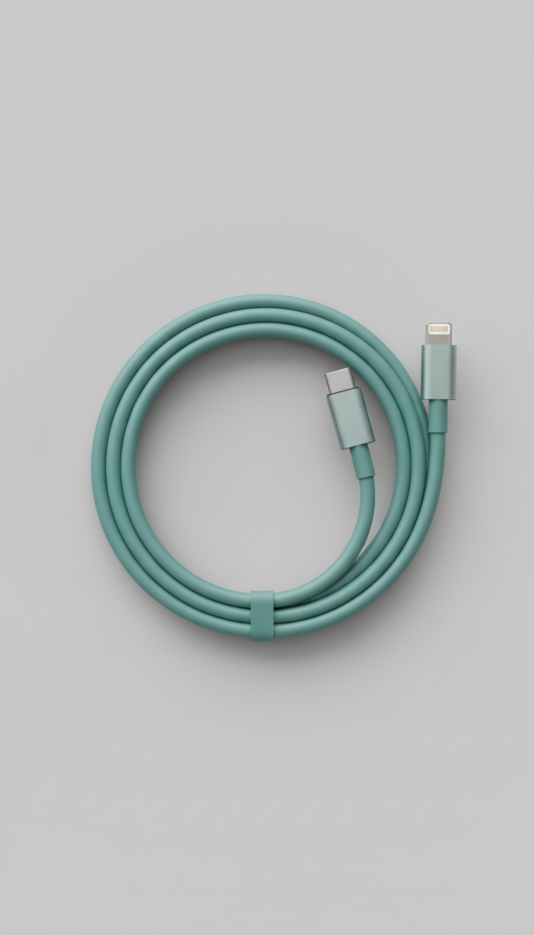 Minted teal charging cable